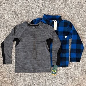 BUNDLE OF NEW: MTA Sport Kids Performance Top & Blue Buffalo Plaid Jacket